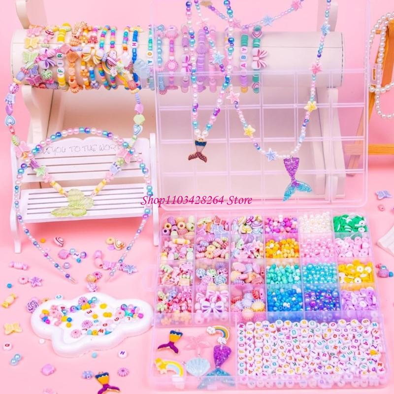 Jewelry Making Education - Renkli Boncuk DIY Craft Seti Çocuklar