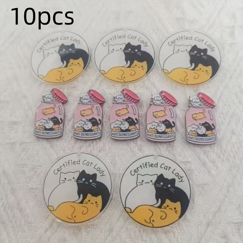 10 adet akrilik sevimli kedi k - Jewelry Making Party incelemesi ve fiyatı