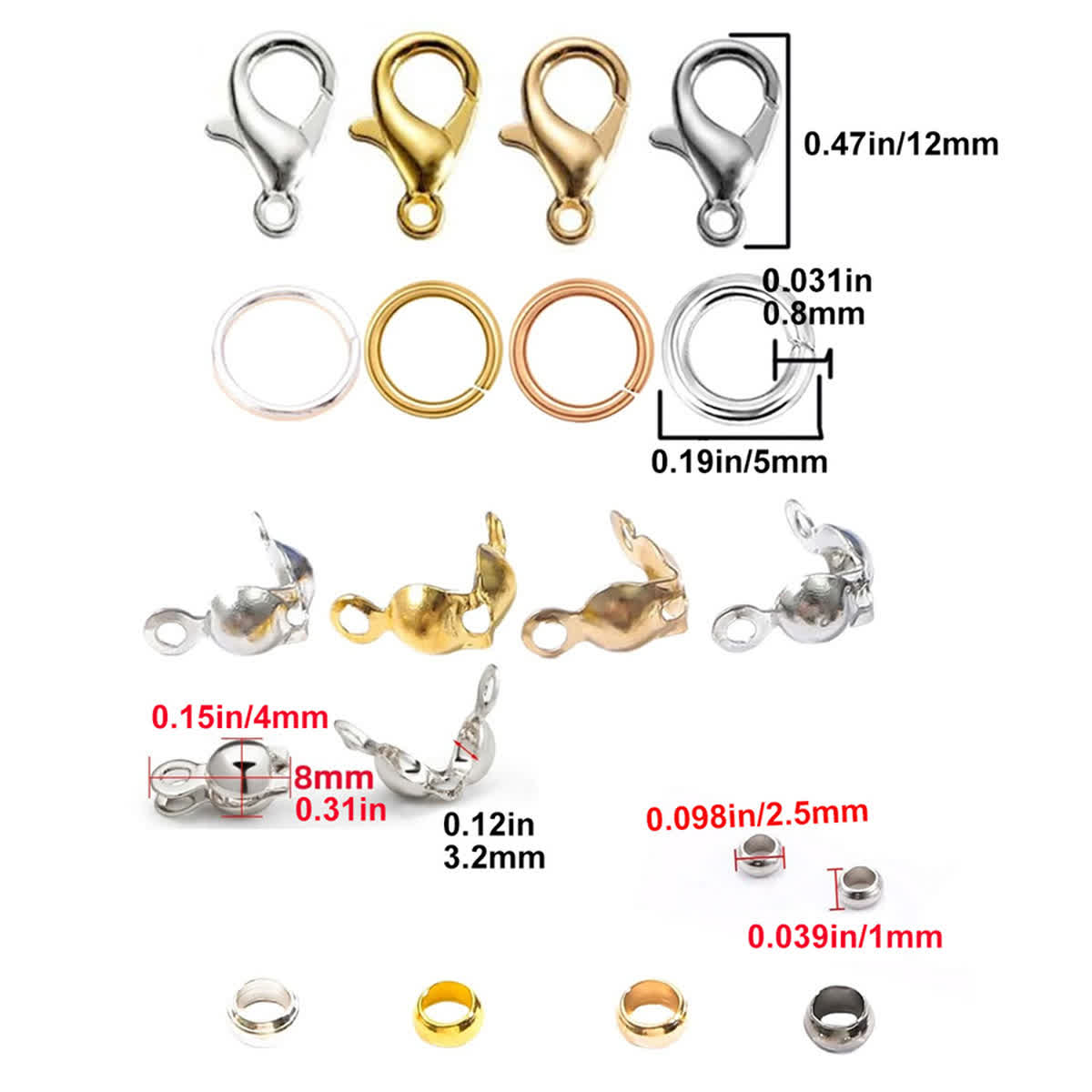 Çeşitli Renkli Alaşım 4 Parçal - Jewelry Making Education incelemesi ve fiyatı