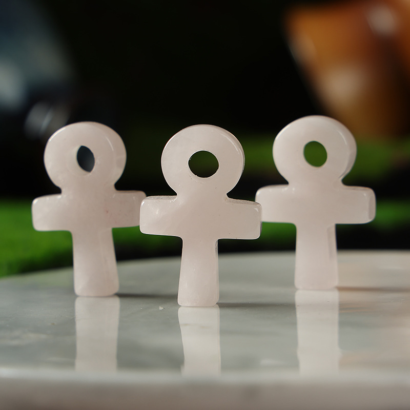 Gül Kuvars Ankh Çapraz Kolye Y - Jewelry Making Michaels incelemesi ve fiyatı